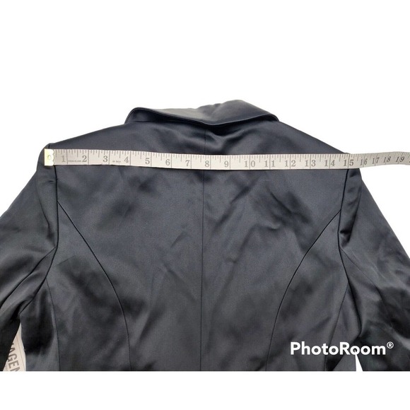 L'AGENCE Blazer Kenzie Double Breasted Black Satin Jacket Size 2 - Picture 10 of 16